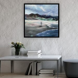 Moja plaża 60×60 cm – oryginalny obraz akrylowy z nadmorskim pejzażem